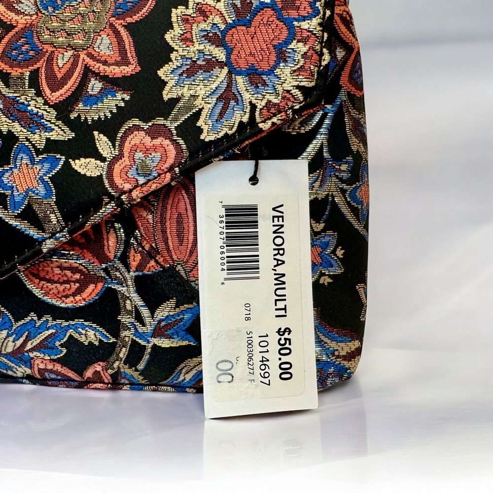 NATURALIZER Embroidered Clutch Purse Black Gold Floral w/ Chain Evening NWT - Picture 4 of 14